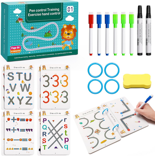 Reusable Tracing Workbook with Markers & Duster