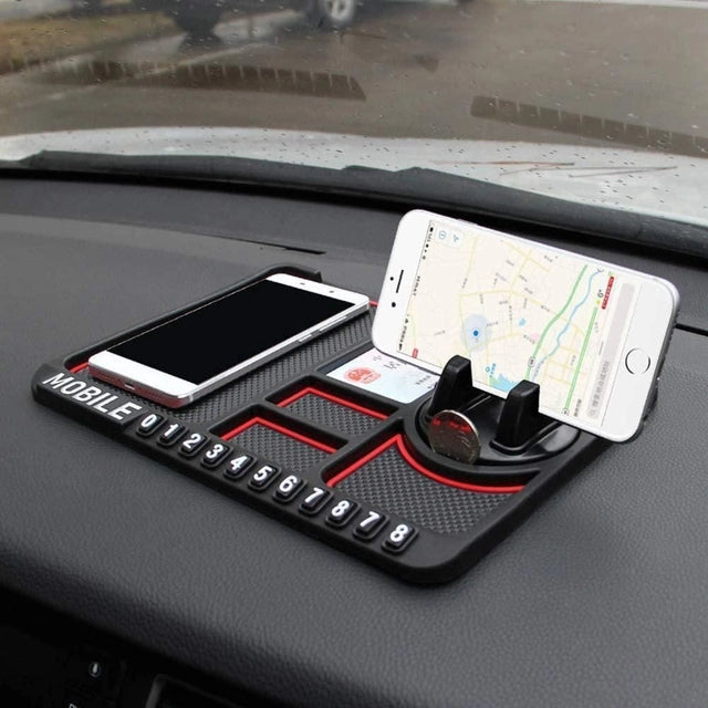 Car Parking Number Card Anti-Slip Mat with Phone mount holder