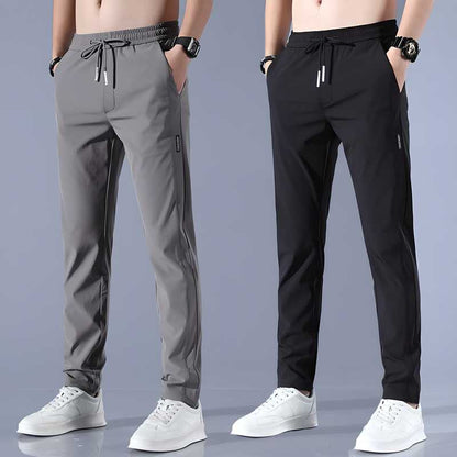 (Buy 1 Get 1 Free) Premium Men's High Stretch Skinny Lycra Pants (Black + Grey)