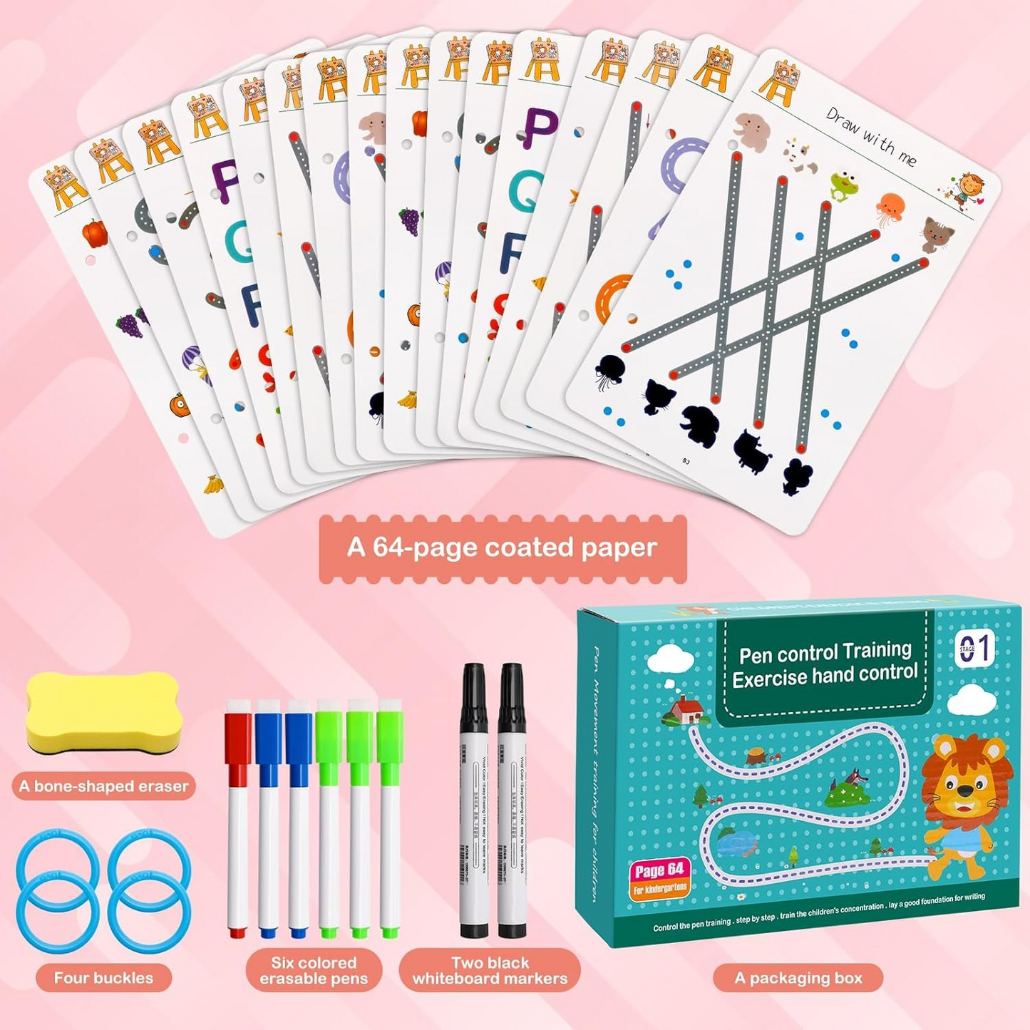 Reusable Tracing Workbook with Markers & Duster