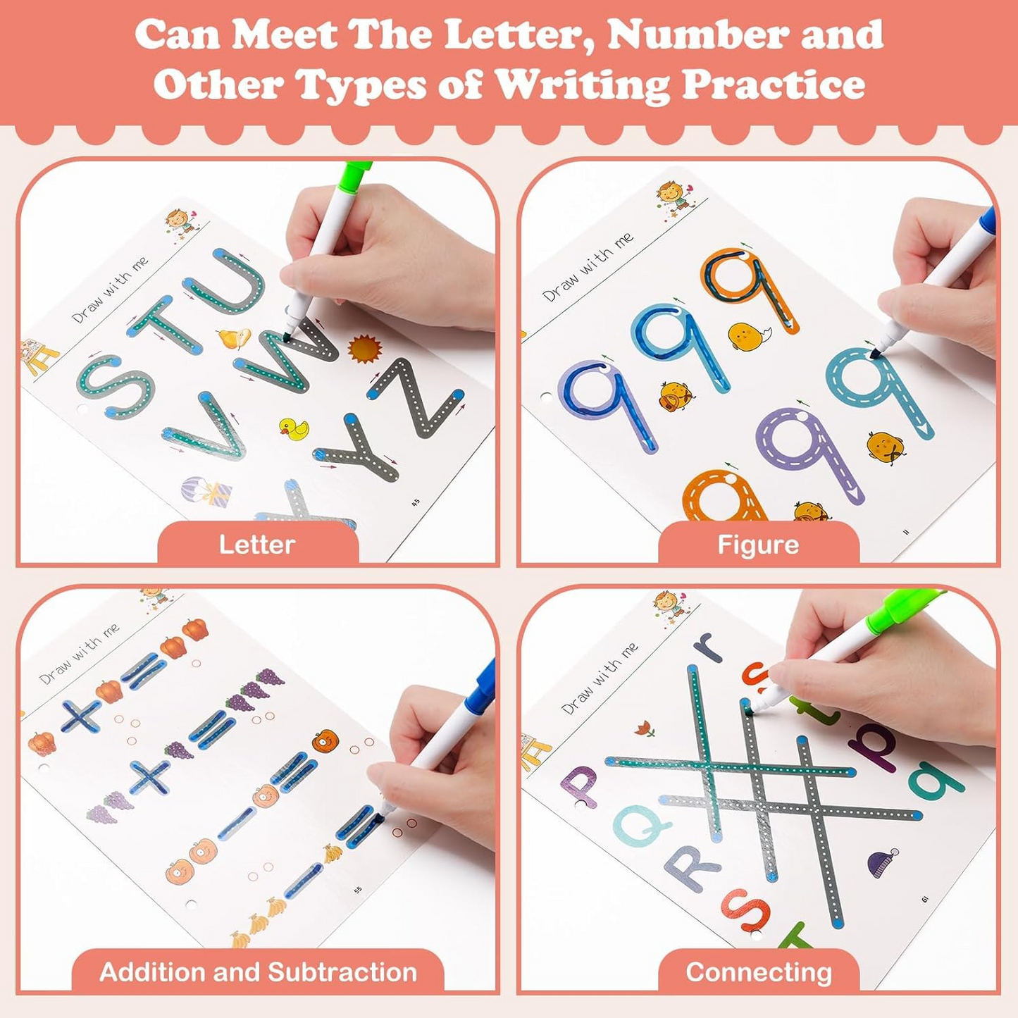 Reusable Tracing Workbook with Markers & Duster