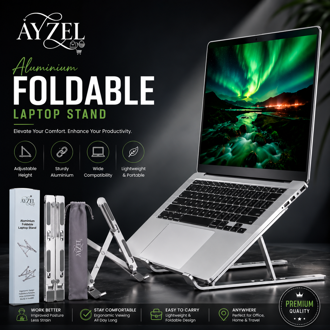 Aluminium Foldable Laptop Stand