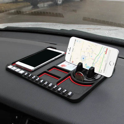 Car Parking Number Card Anti-Slip Mat with Phone mount holder