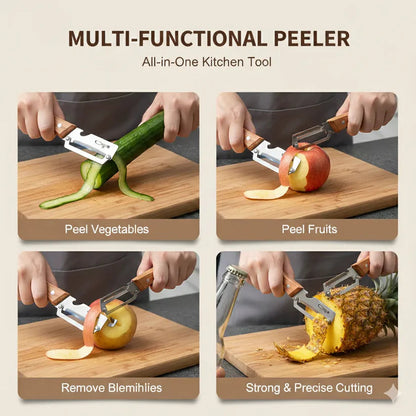 Stainless Peeler | High-Grade Durability | Clean, Precision Peeling + Bottle Opener