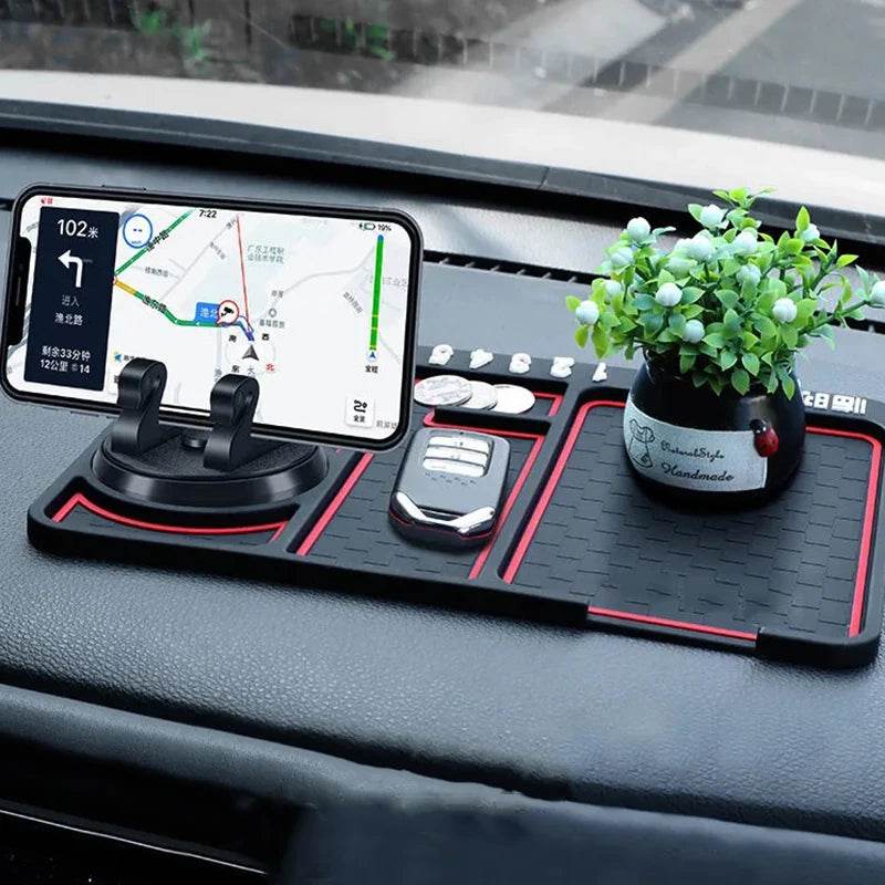 Car Parking Number Card Anti-Slip Mat with Phone mount holder