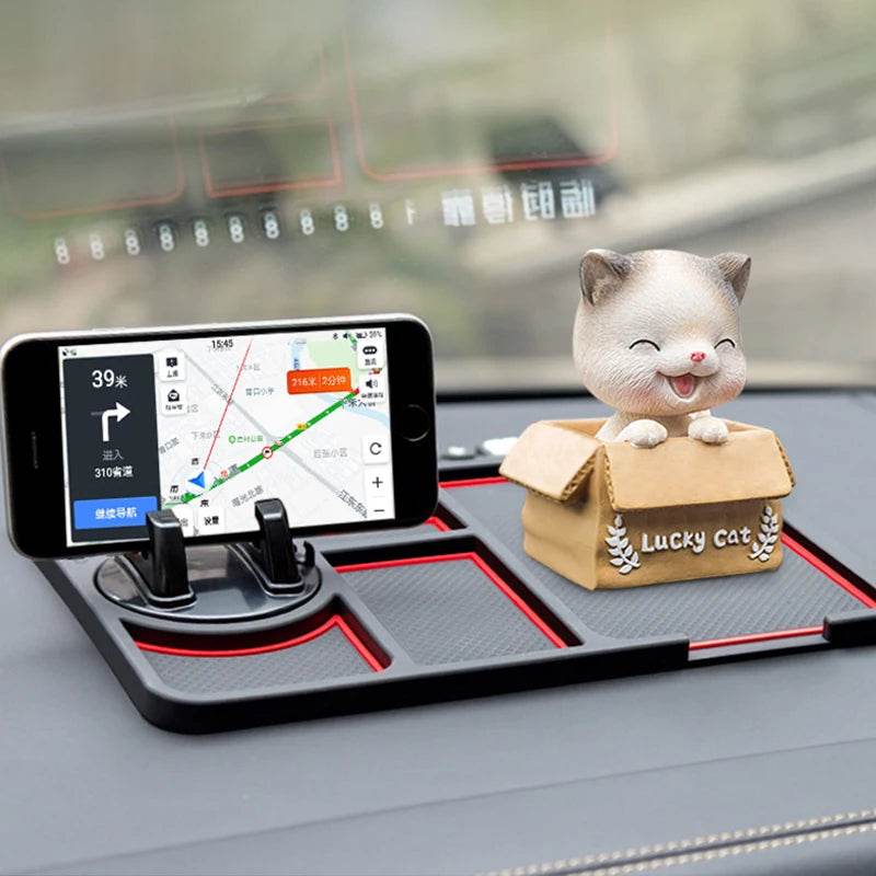 Car Parking Number Card Anti-Slip Mat with Phone mount holder