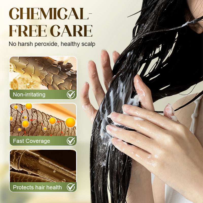 🌿 BUY 2 GET 1 FREE! ✨ Plant Extract Hair Dye for Gray Hair - Natural Formula with Nourishing Botanicals for Damage-Free Color & Shine 💆‍♀️💫